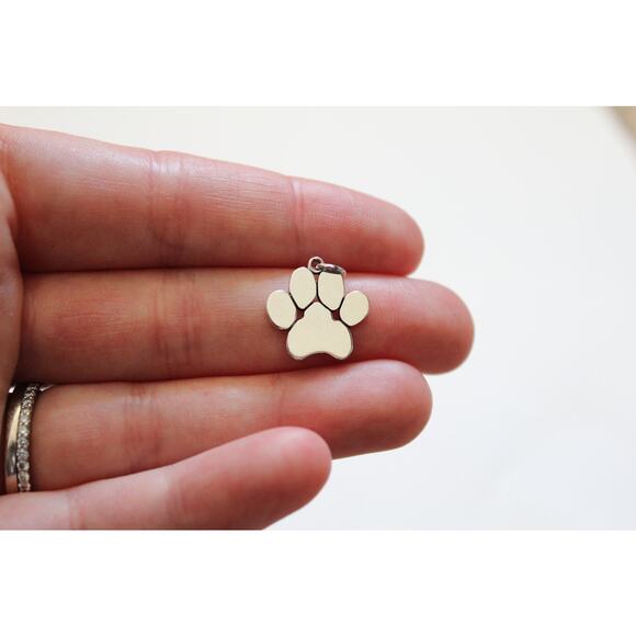 Sterling Silver Paw Print Charm - Picture 1 of 4